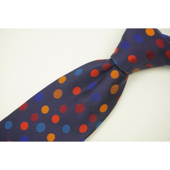 Duchamp Other - Duchamp Navy Blue Multicolor Circular Made in England Silk Tie